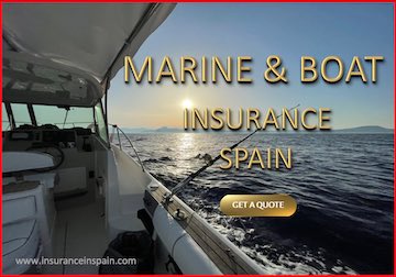 Faeton mirage fishing boat trolling with the sunset ahead promoting marine insurance in Spain 